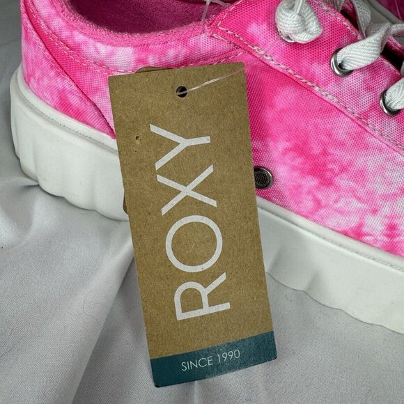 Roxy Sheilahh Women's Sneaker Pink Canvas Tie Dye Platform Sole Size 9 - Picture 2 of 9